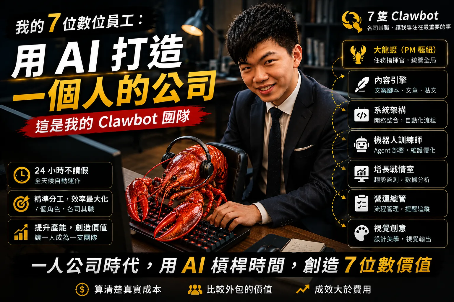 Clawbot AI 數位員工 2026：7 個 Agent 如何分工運作